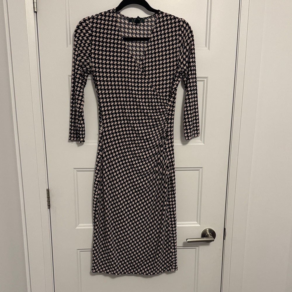 Ralph Lauren Black and White Houndstooth Dress